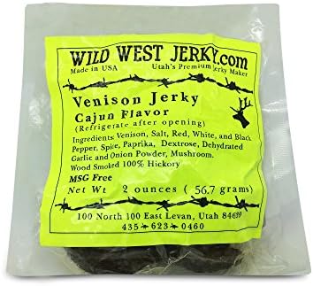 Wild West Jerky #1 Best Premium 100% Natural Grass Fed Hand Stripped 2 OZ. Thick Cut Delicious Tasty Bold Flavor Venison (Deer) Jerky from Utah USA - Smoked with Hickory Wood