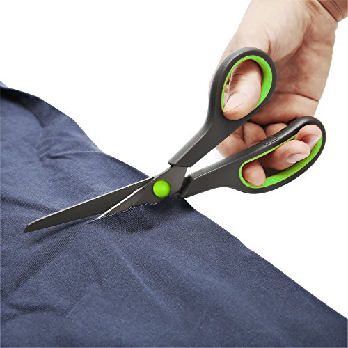 W.A. Portman Scissors Multi Pack - 6 Pairs All-Purpose Adult & Kid Sharp Scissors for Office, School, Craft, Kitchen, Fabric, Right & Left Handed Scissors (3 Colors, 8-inch)