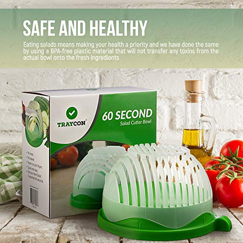 Traycon Salad Cutter Bowl 60 Second Salad Maker Fast & Easy Vegetable and Fruits Chopper
