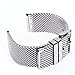 24mm Unisex Thick Mesh Steel Watch Band Strap Bracelet Pin Buckle Silver Fashion