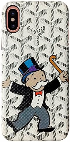Fashion Luxury Cell Phone Case for iPhone X Mr Monopoly (White)