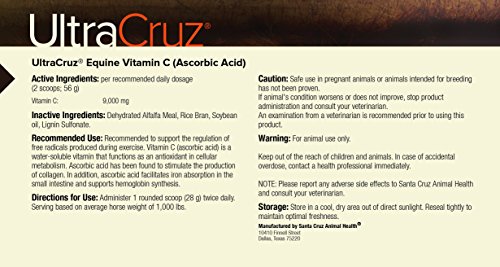 UltraCruz Vitamin C (Ascorbic Acid) Supplement for Horses, 4 lb, pellet (32 day supply)