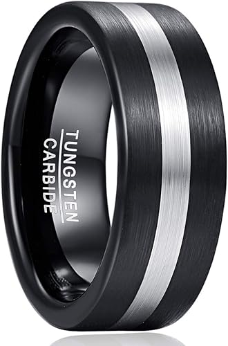 Amazon Vakki ヴァッキ メンズ 指輪 ブランド タングステン ブラック シンプル おしゃれ アクセサリー 耐久性に優れた 高級 マッド質感 幅 8mm 号 リング 通販
