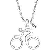NOUMANDA Stainless Steel Bicycle Bike Sport Pendant Necklace for Cycling Lovers Gifts (silver)