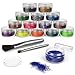 ARTEZA Glitter Tattoo Kit - Body Glitter Tattoo Set Includes 15 Vibrant Colors, 2 Brushes, 2 Glue Applicators and 40 Unique Glitter Tattoo Stencils - Glitter Temporary Tattoos For Kids And Adults