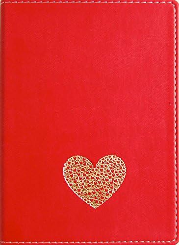Small Lined Writing Journal Redk with Gold Multi Heart