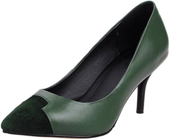 Amazon Xcc ガールズヒール 役パンプス 脱げるパンプス 素足puの皮シューズグリーン シューズ バッグ