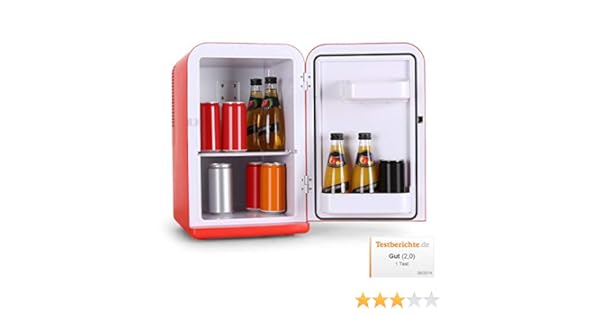 Klarstein Bella Taverna - Mini nevera, 15L, Peso ligero, asa ...