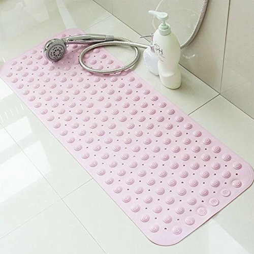 SINMEY Tapis de Bain Antiderapant en PVC avec Ventouses Anti Glisse pour Salle de Bain,Maison,Cuisine-70 x 36.5cm (Rose)