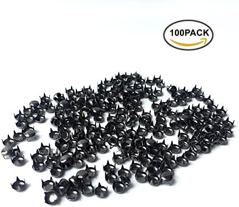 HAWORTHS 100pcs 8MM ANTIQUE Black Round Dome Metal Studs Spots Nailheads Fastners