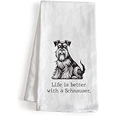 MAINEVENT Life is a Better with a Schnauzer Kitchen Towel 18x24 Inch, Funny Dog Dish Towel