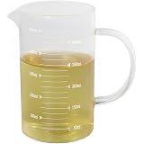 QWORK Borosilikatglas-Messbecher 473 Ml – Mit Isoliertem Griff, V-Auslauf, Hitzebeständig