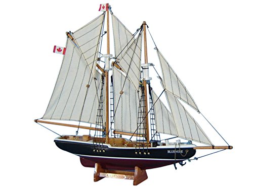 Bluenose 17" - Wooden Model Yacht - Sailboat Centerpiece - Nautical Gift - Canadian Racing Schooner - Model Ship - Small Wood Sailboat - Not A Model Kit