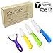 Lovkitchen 7-Piece Multi Color Ceramic Cutlery Rustless Kitchen Knives with Fruit Peeler Set