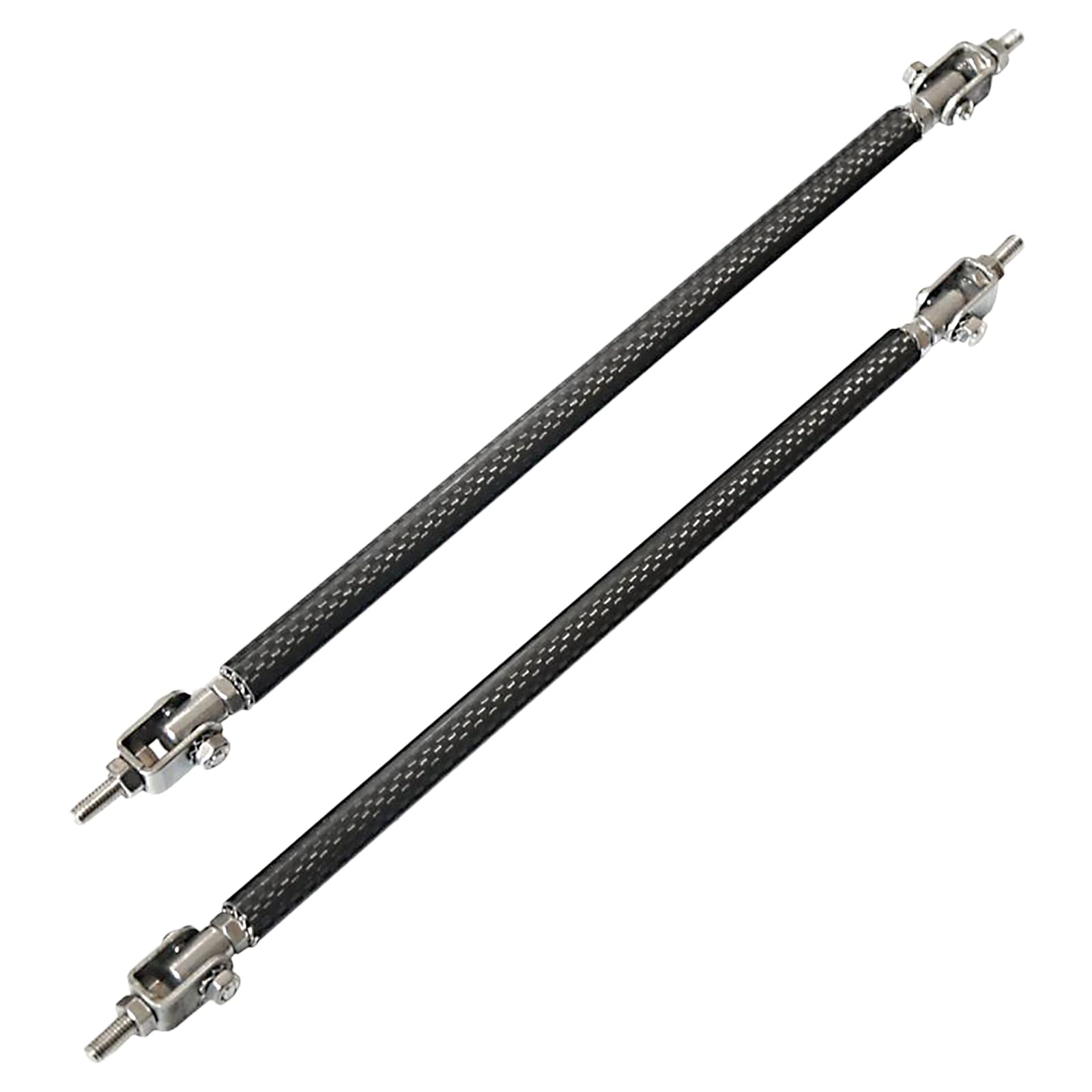 Photo 1 of 2PCS Adjustable Carbon Front Bumper Lip Splitter Strut Rod Tie Support Bars Replacement fit for Universal Black 200mm/7.87”