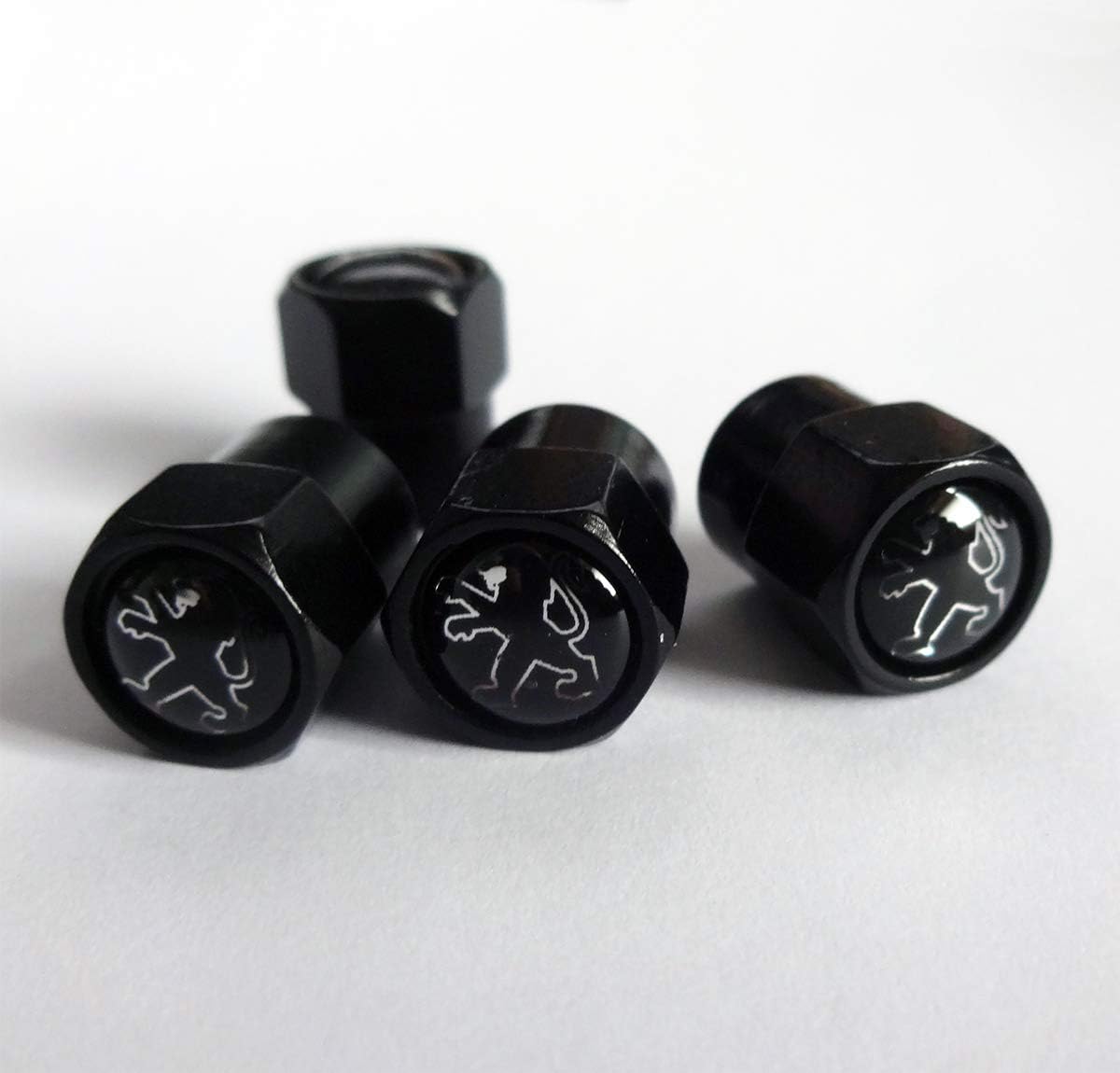 Black Valve Dust Caps - Set of 4. 106 206 3008 405 307 308 505 406 308 1007 2008 4008 4007 Rifter Traveller