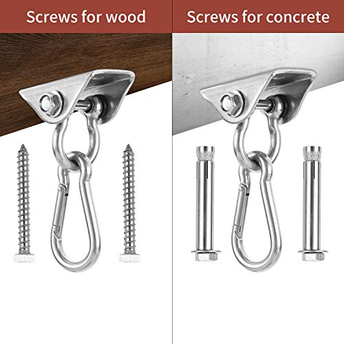 Ulikey Deckenhaken Hängesessel, 450KG Kapazität Edelstahl Deckenhaken Schaukelhaken Aufhängung Haken für Beton Holz Sets… – Bild 4