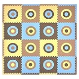 Tadpoles 16 Piece Squared Playmat Set, Blue/Brown