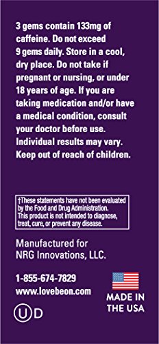 image for BeON Energy Boost Gems (Energems), Dark Chocolate 133 mg Caffeine & B6