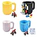 KYONNE Creative DIY Build-on Brick Mug, Lego Style Coffee Mugs, Birthday Gift Toy Cup for Men, Boy and Girl, Christmas Gift Idea (Green)