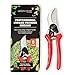 Carbon Steel Bypass Garden Shears - Ultra Sharp Blades with Safety Lock & Comfort Grip - Hand Trimmer with Sap Groove Easily Cuts Through Branches & Stems for Indoor & Outdoor Use