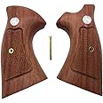 BMPL Hardwood S&W N Frame Square Butt Grips Open Back Checkered Handmade Handcraft #N001