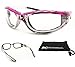Chrome and Pink Motorcycle Glasses Foam Padded Clear Lens for Women.