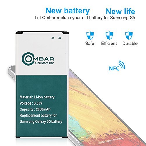 OMBAR Replacement Battery for Samsung Galaxy S5 Spare Battery with NFC