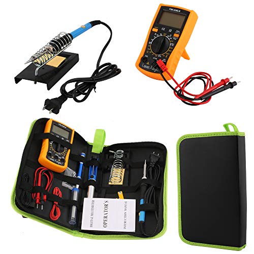 Zoostliss Soldering Iron Kit 60W Adjustable Temperature Welding Tool, Digital Multimeter, Soldering Iron Tips, Desoldering Pump Wire Stripper Cutter Tweezers Soldering Iron Stand Electronic Wire - Thumbnail 6