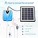 isYoung Solar Air Pump,Rechargeable Air Pump for Fish Pond,Fish Tank,Aquarium, AC/DC Oxygen Pump with Air Stone-Blue