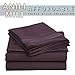 Anili Mili's Triple Stitch Embroidery Affordable 4 PC Bed Sheet Set - King Size, Purple Eggplant