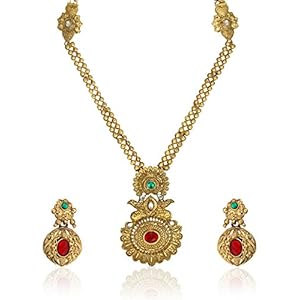 Zaveri Pearls Long Rani Antique Necklace Set for Women-ZPFK674