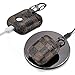 Gift-Hero Compatible with Airpods 1&2 Case,Luxury Leather Shockproof Airpod Cover,Wireless Headphone Full Protective Fun Cool Keychain Design Skin Cases Ring for Girls Man Woman Air pods(Brown Square)