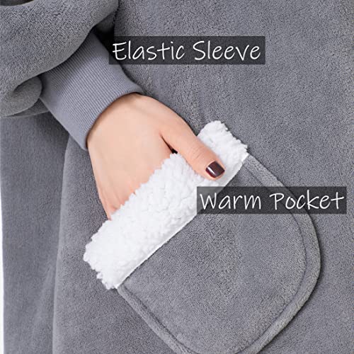 LBRO2M Wearable Blanket,Super Soft,Warm and Cozy Coral Fluff and Sherpa