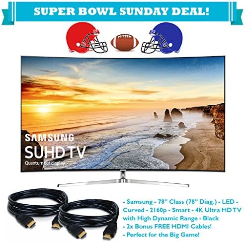 Super Bowl Deal! Brand New Samsung UN78KS9500 78" Class (78" Diag.) - LED - Curved - 2160p - Smart - 4K Ultra HD TV with High Dynamic Range - Black + 2 Bonus FREE AV TOY STORE HDMI Cables
