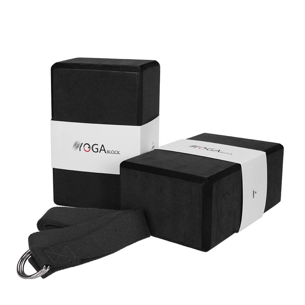 JBM Yoga Block plus Strap with Metal DRing Yoga Brick Cork Yoga Block