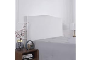 CAMZ Velvet Bed Headboard Cover for Queen King Full Size, Stretch Headboard Slipcover Soft Dustproof Protector Cover Bed Head Cover for Bedroom (White,Queen Headboard Length 55-67in)