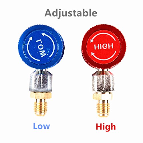 Detool Adjustable R134A Adapter Fittings HighLow Quick Coupler AC Car