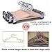 JS HANGER Wooden Pants Hangers, 10 Pack Light Weight Wood Skirt Hangers with 2-Adjustable Clips, Natural Finish