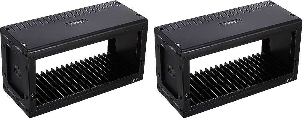 Hama CD Rack for 20 CDs (Space-saving storage, hanging or standing, for office or any room), Black (Pack of 2)