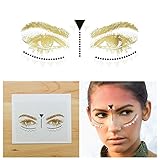 Tattify Bindi Tribal Colorful Temporary Face Rocks - Metal - Other Styles Available, Fashionable Temporary Rhinestone Gem Face Jewel Stickers - Long Lasting and Waterproof