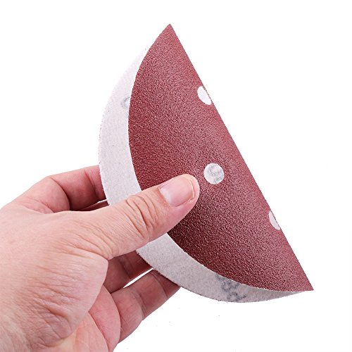 Sanding Disc 80 Grit Sandpaper - LotFancy Hook and Loop 6in 6 Holes Random Orbit Sander Paper, Pack of 90