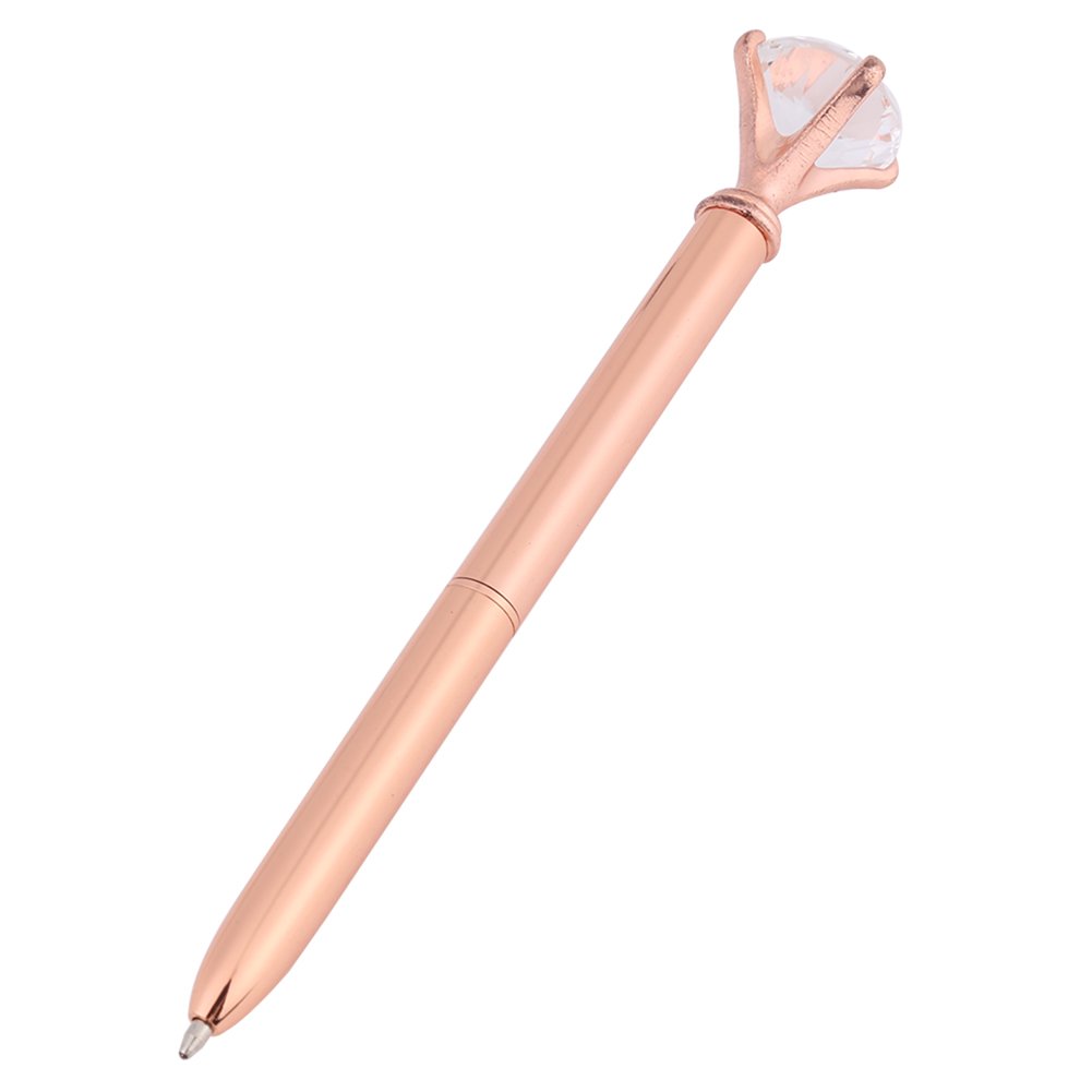 Diamond Crystal Pen Metal Ballpoint Pen Crystal Ball Pens Ballpoint Pen with Gift Bags for Office School Writing Supplies(Rose Gold)