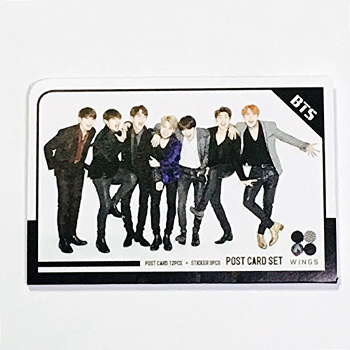 Bts new version photo post card + sticker set 15pcs
