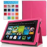 MoKo Folding Cover Case for Amazon HD 7 2013 tablet. (B-Magenta)