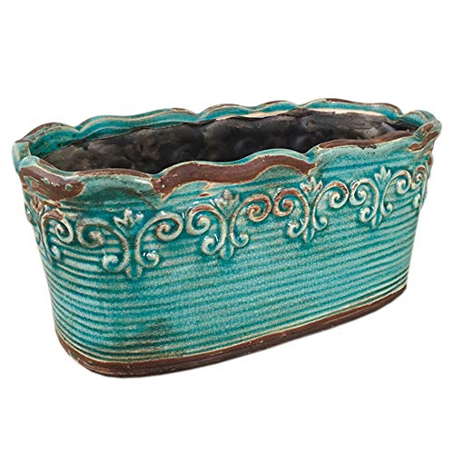 Betterway Rectangular Ceramic Orchid Plant Pot French