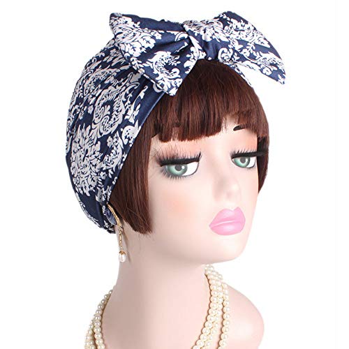 Women Hats Fashion, ZOMUSAR Women Retro Country Garden Printing Bow Hat Turban Brim Pile Cap (G) - Thumbnail 3