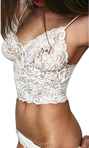 Sexy Lace Lingerie Sleepwear Bodysuit bra Panty Set Ideal Gift Panties for Mate(S, White-3037)
