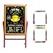 Woodsam 28”x 20” LED Sign A Frame Chalk Board/Felt Letter Chalkboard/Markers Erase Calendar/Bulletin/Yard Signs Sidewalk Neon Glass&Chalk Black Board Standing Easel for Wedding Decor/Outdoor Display