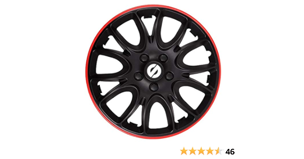 Sparco SPC1594BKRD Juego de 4 Tapacubos Veneto 15 Pulgadas Negro/Rojo, Rosso